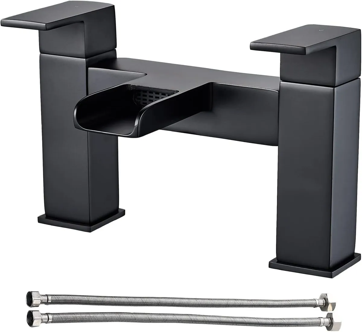 Black Waterfall Bath taps Bathroom Filler Mixer - Image 1