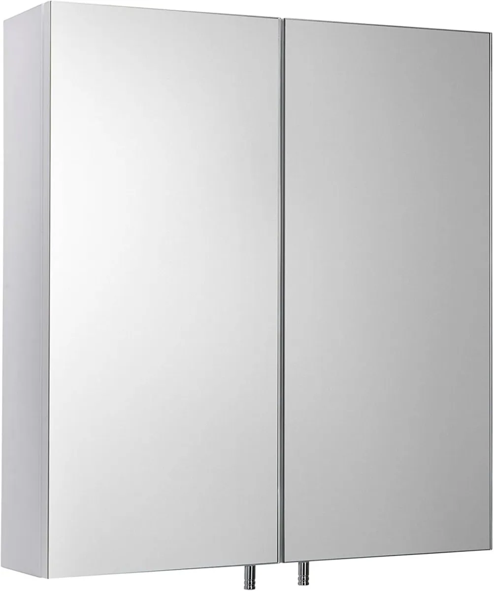Cullen White Stainless Steel Bathroom Mirror - Image 1