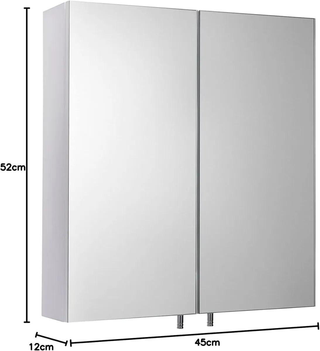 Cullen White Stainless Steel Bathroom Mirror - Image 3