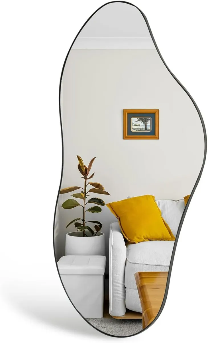 Wall Mounted Bathroom Mirror 98 x 45 CM Black - Image 1