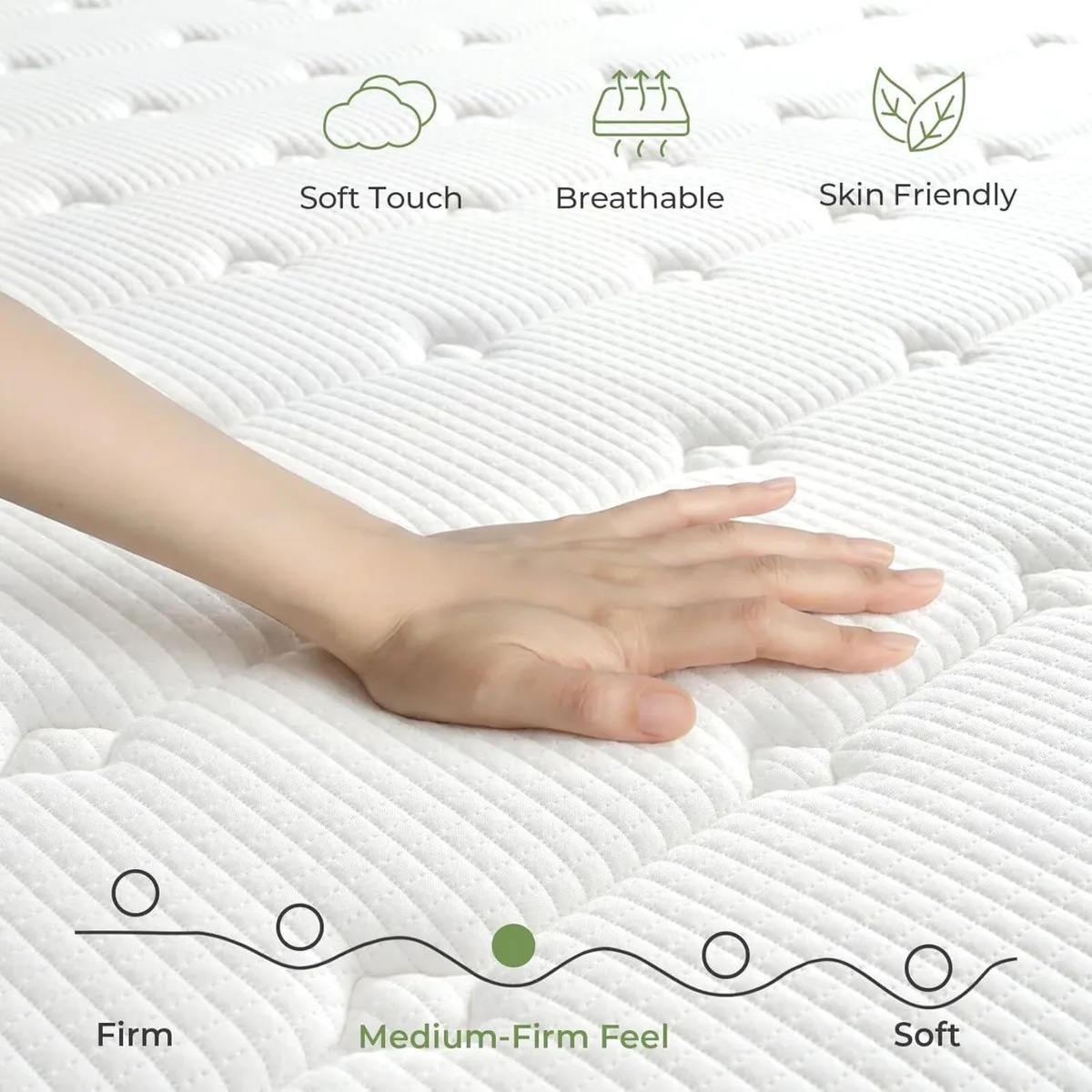 2FT6 Small Single Mattress 10 Inch Hybrid with - Image 4