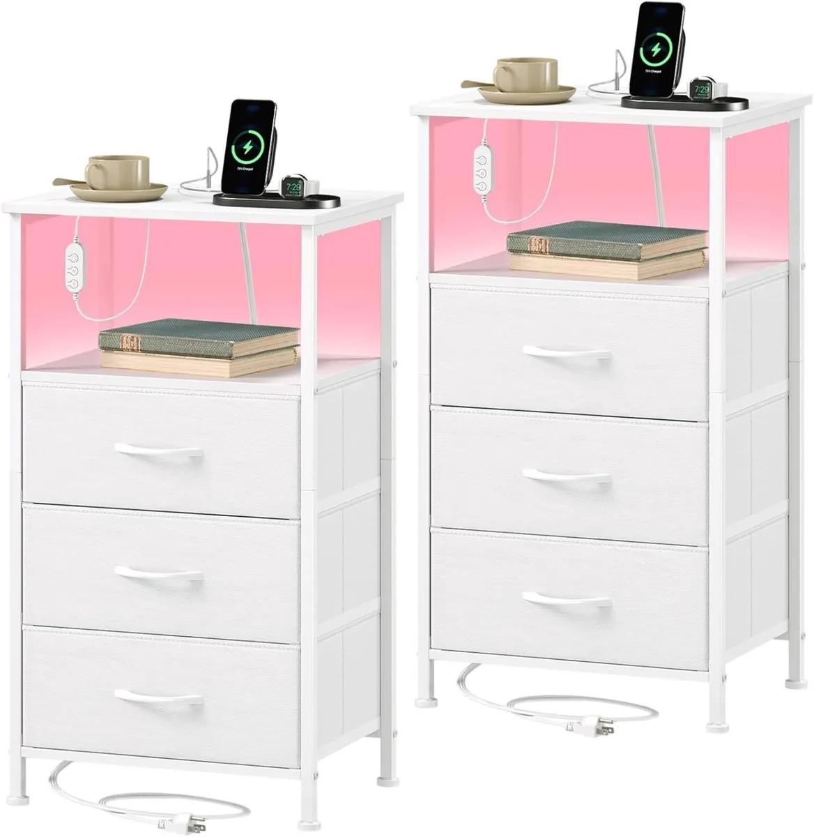 3 Drawers Chest of for Bedroom with Charging - Image 1