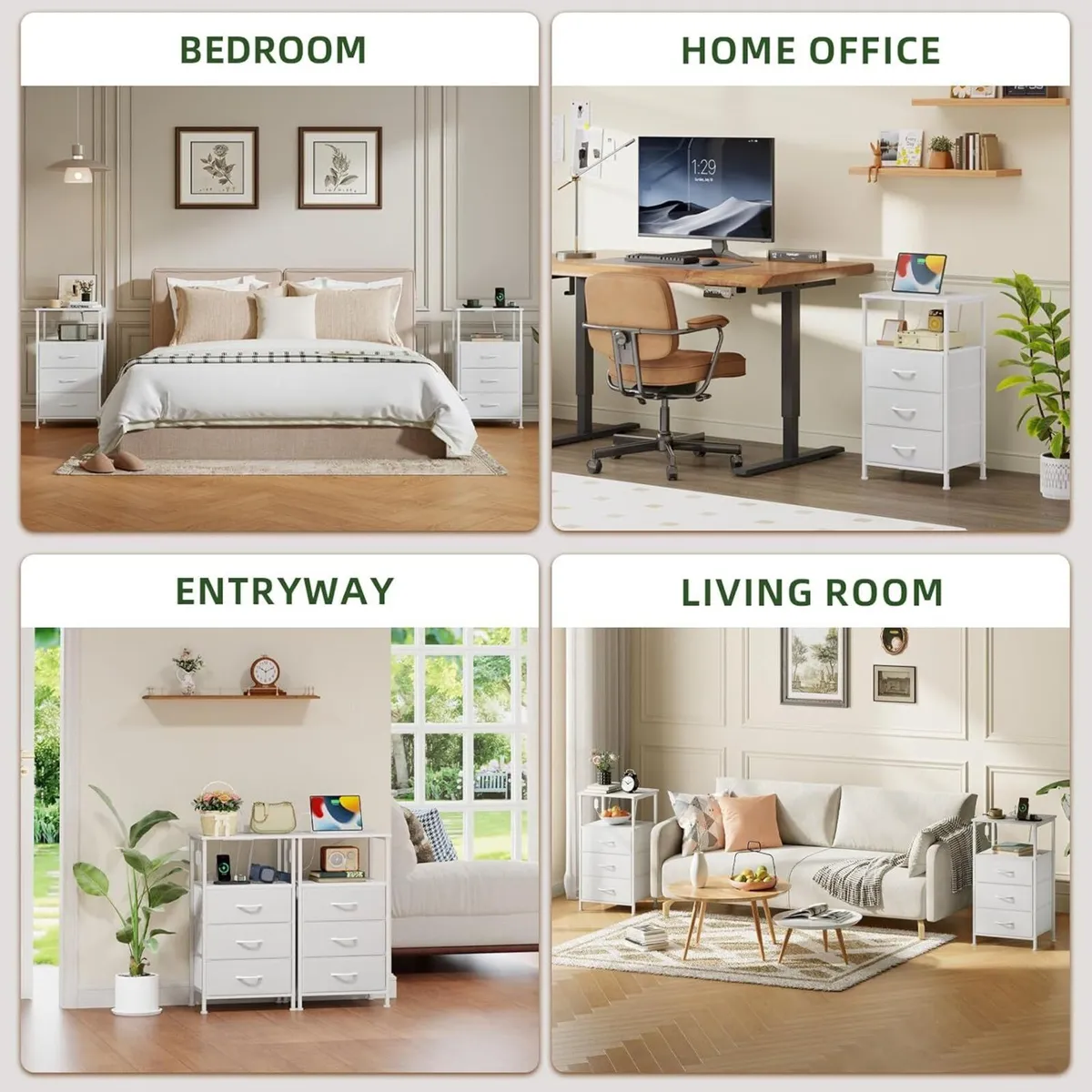 3 Drawers Chest of for Bedroom with Charging - Image 4