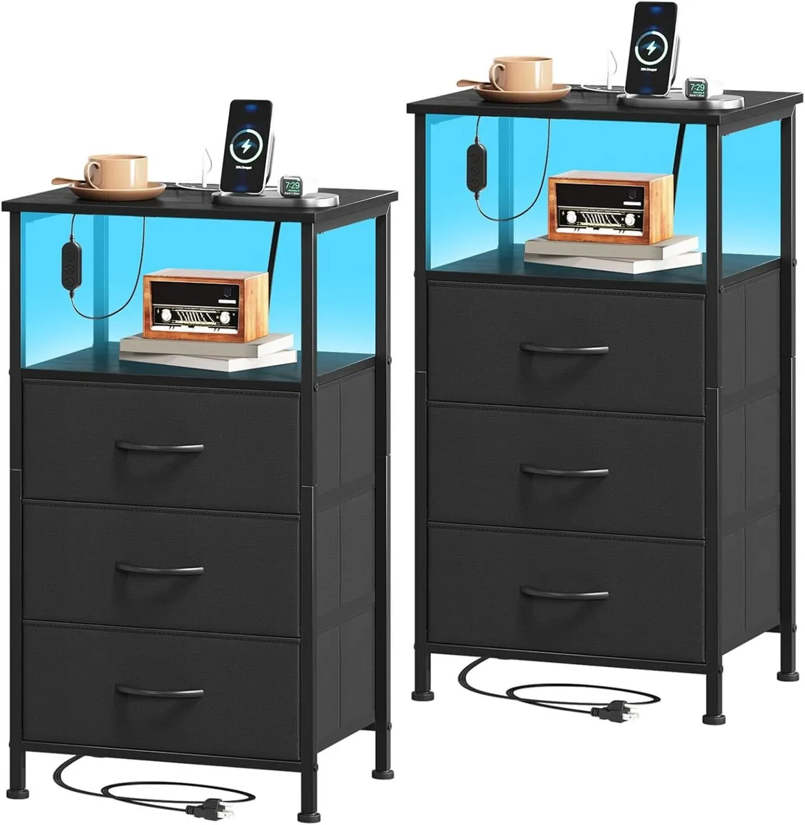 3 Drawers Chest of for Bedroom with Charging - Image 1