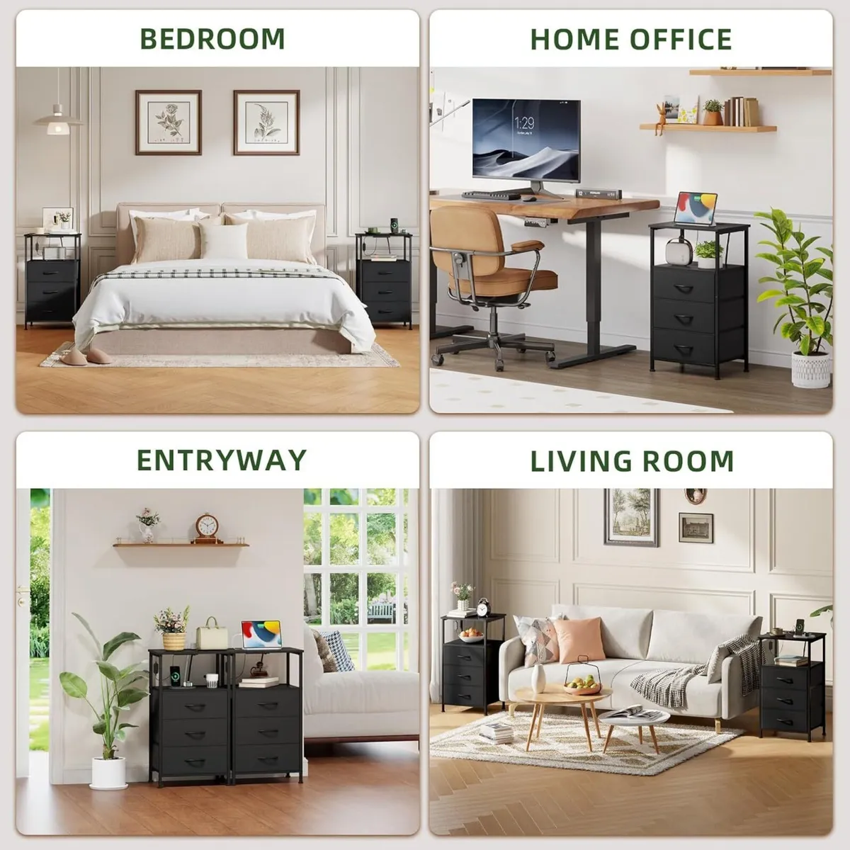 3 Drawers Chest of for Bedroom with Charging - Image 4