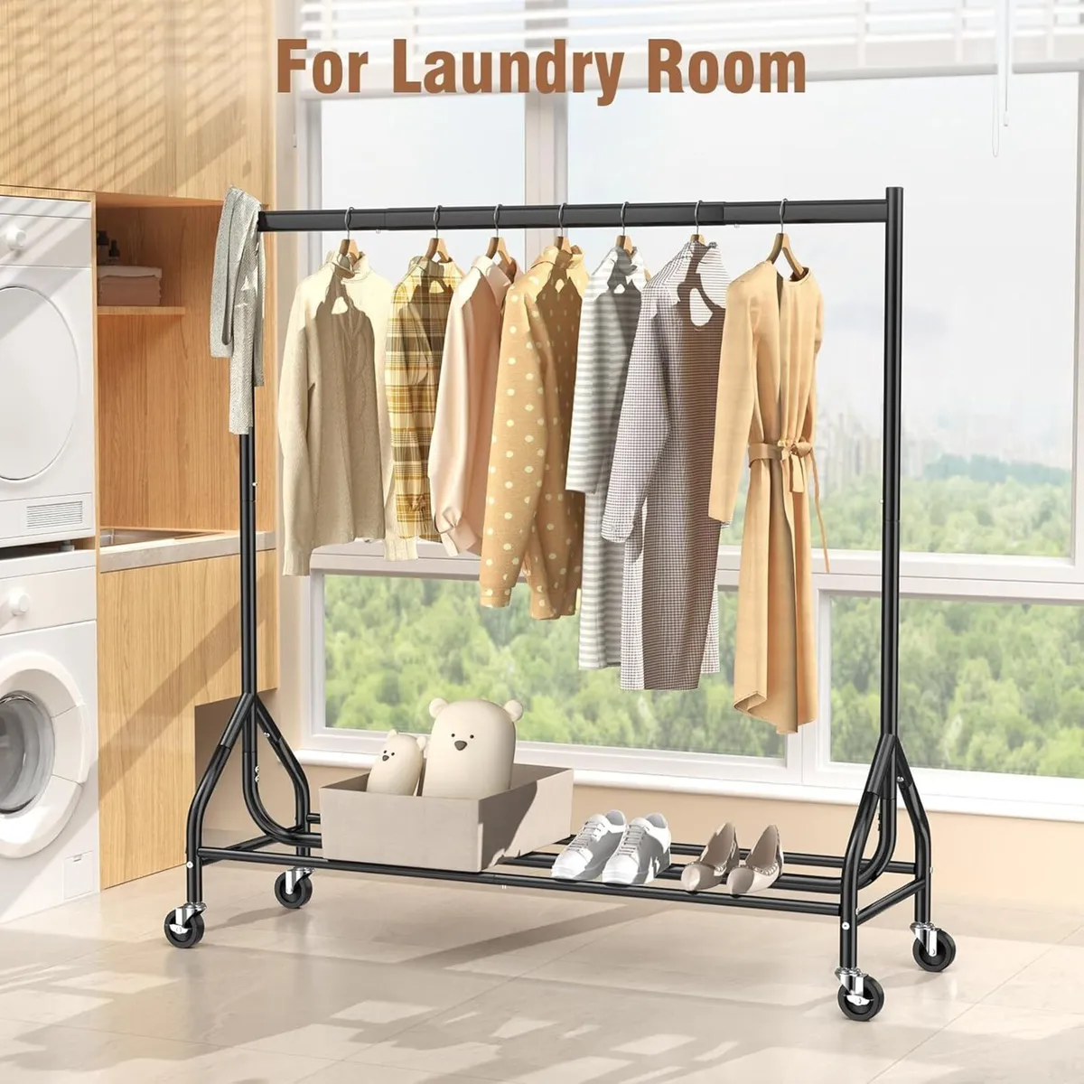 Heavy Duty Clothes Rail Load 180 KG 150 cm - Image 2