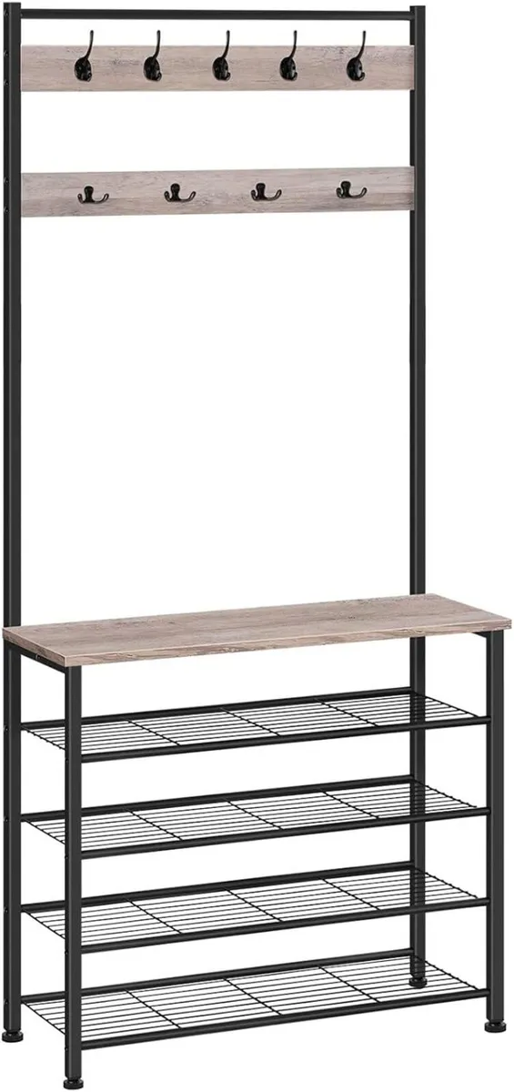 Coat Stand Rack with Shoe Storage Free Standing - Image 1