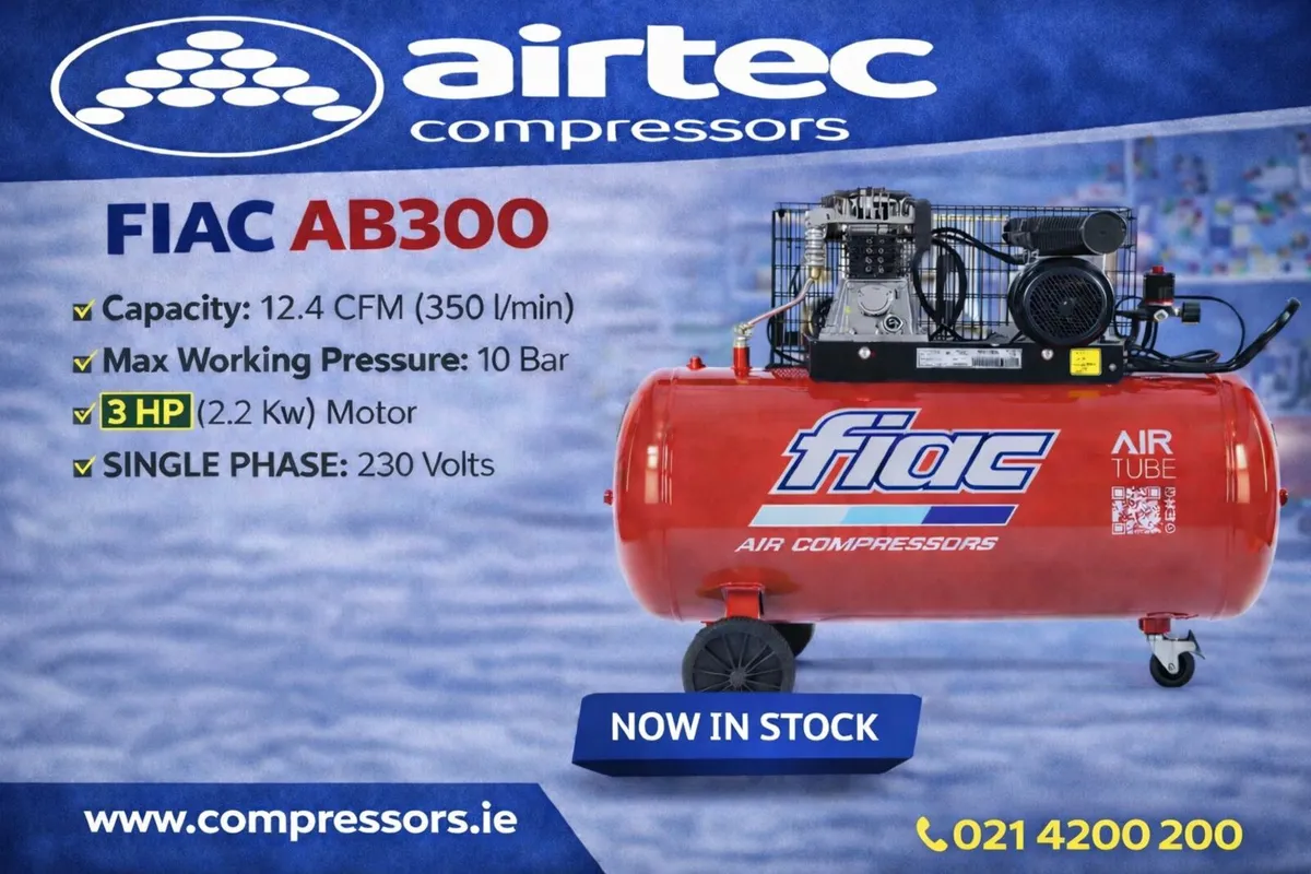 COMPRESSOR AB300 275L 3HP + FREE FIAC CUBY 6/1100 - Image 2