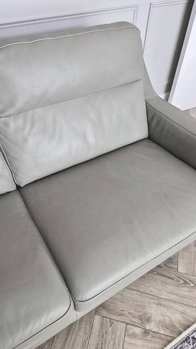 Grey Leather Couches x 2 - Image 4