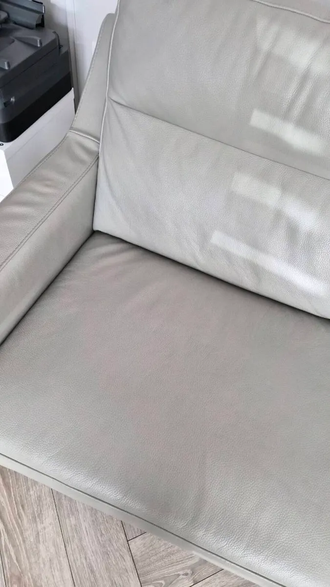 Grey Leather Couches x 2 - Image 3