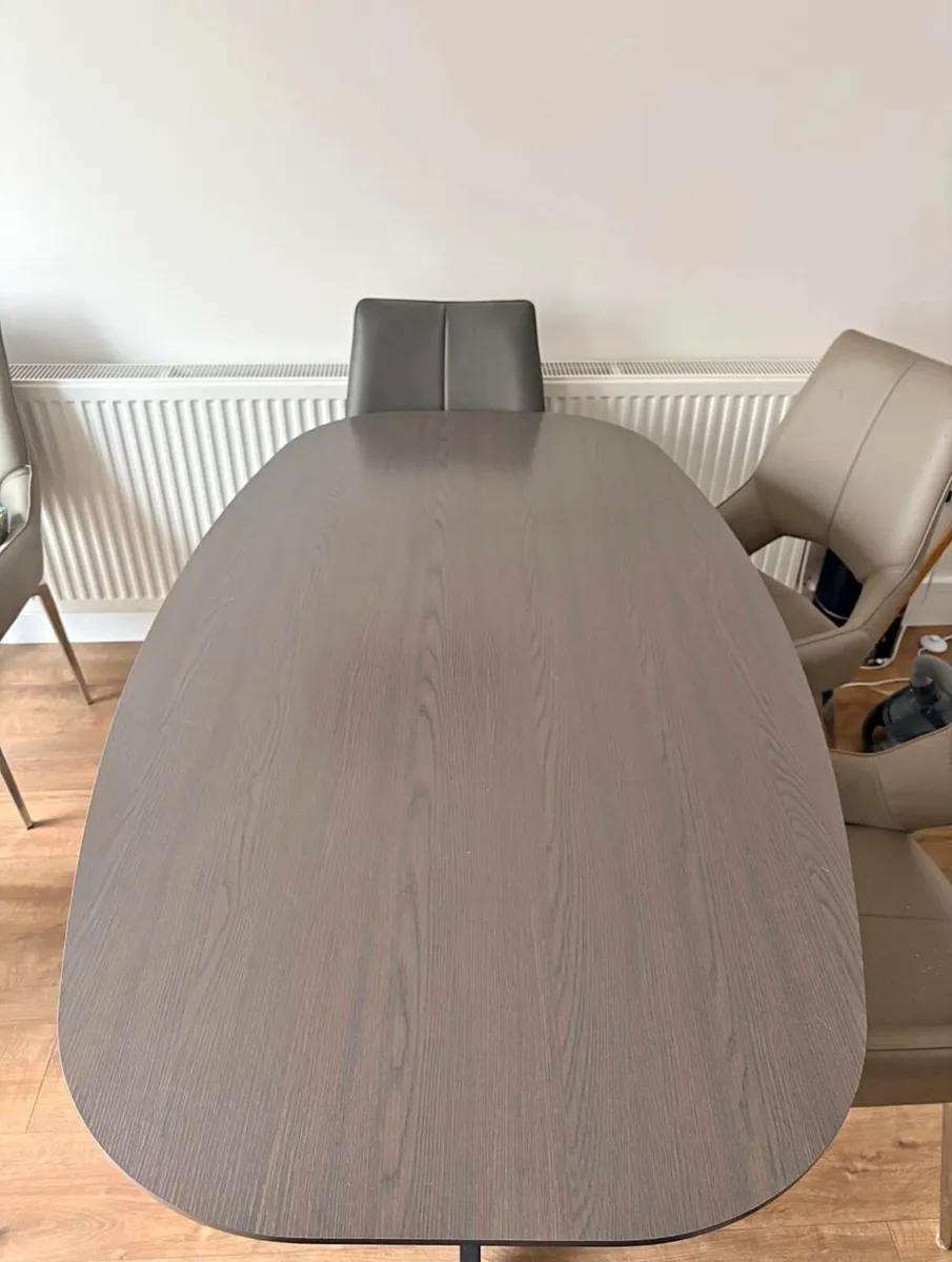 Smoked Oak Dining Table For Sale - Image 1
