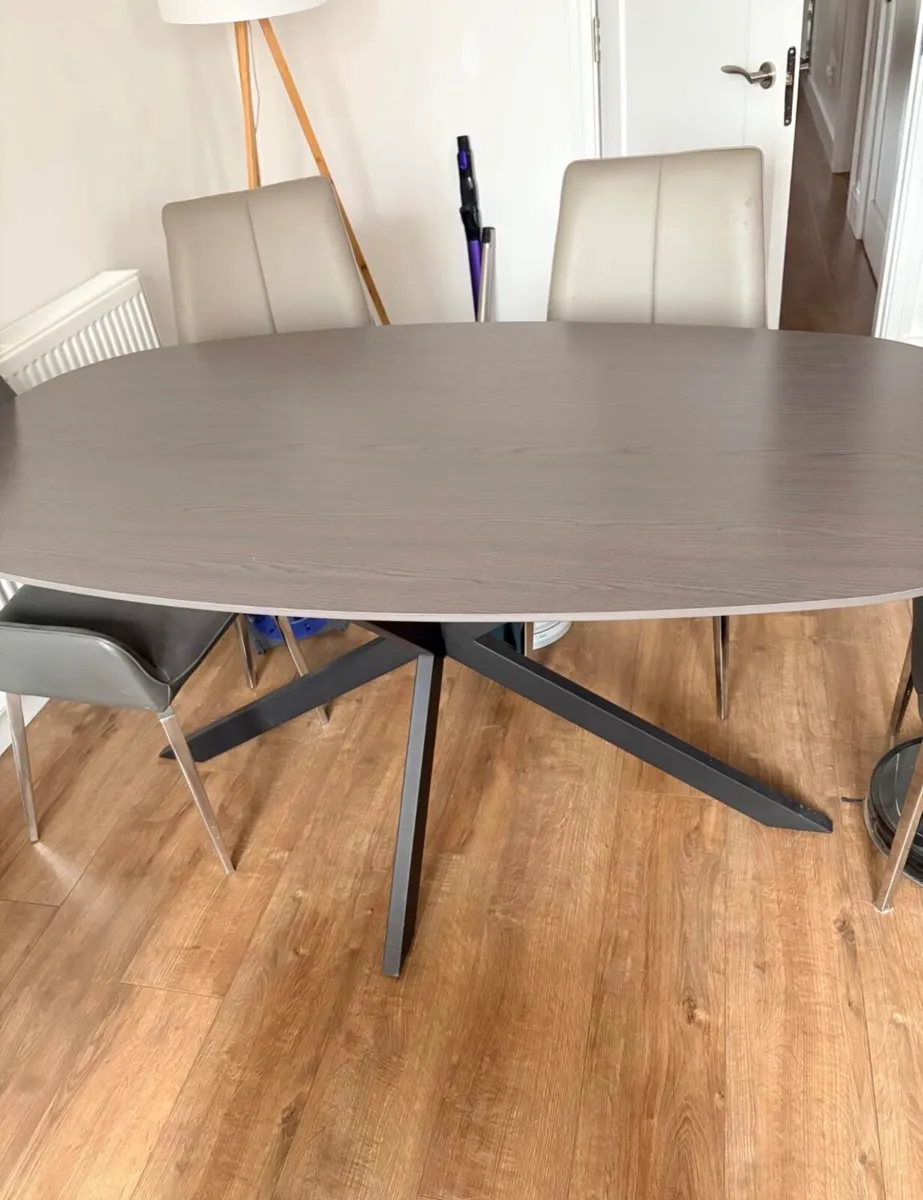 Smoked Oak Dining Table For Sale - Image 2