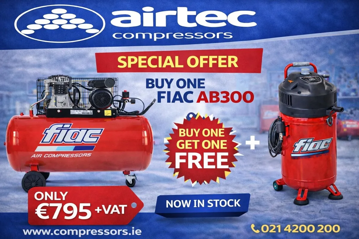 COMPRESSOR AB300 275L 3HP + FREE FIAC VERTO 50/2 - Image 1