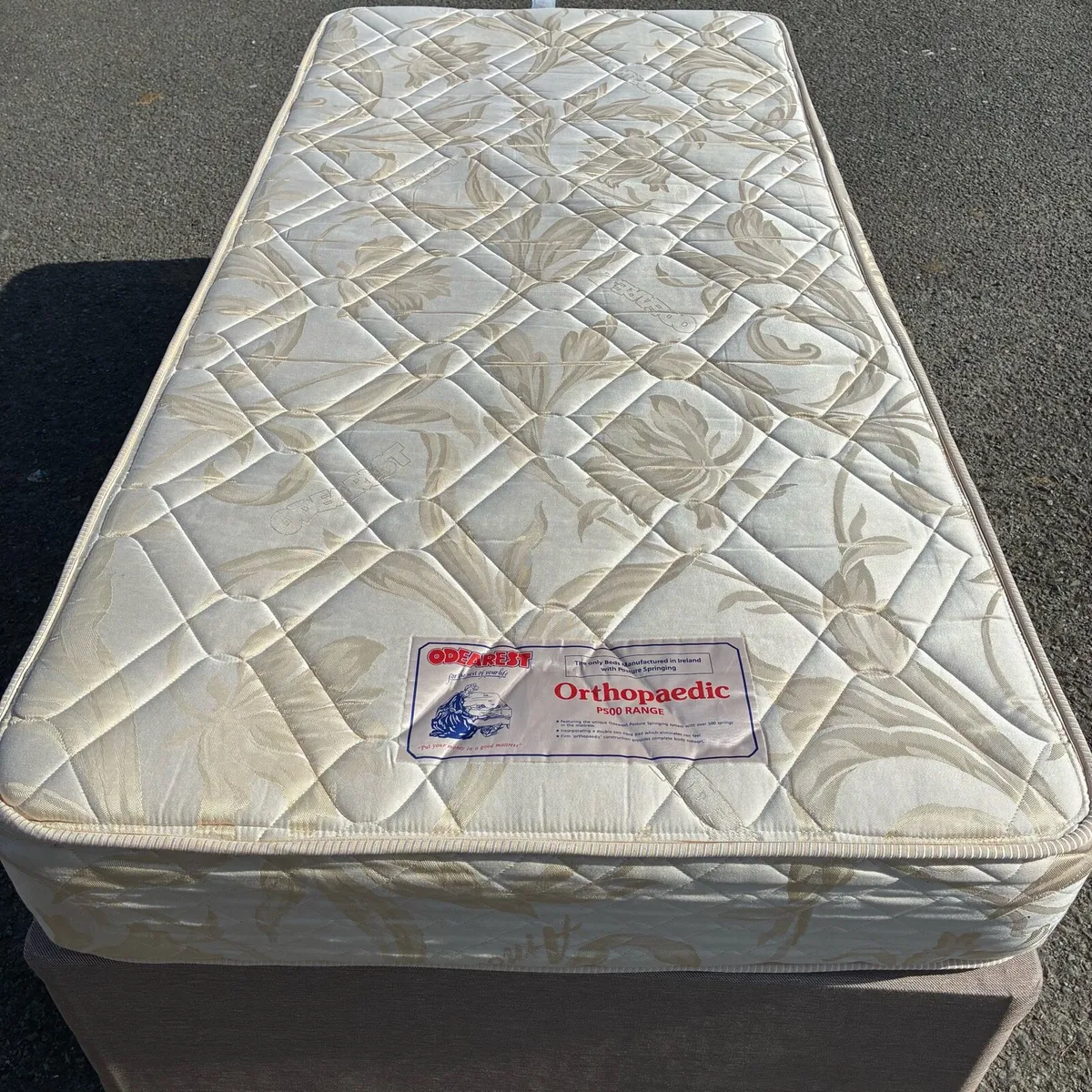 Single bed with Odearest Mattress & Grey Headboard - Image 4