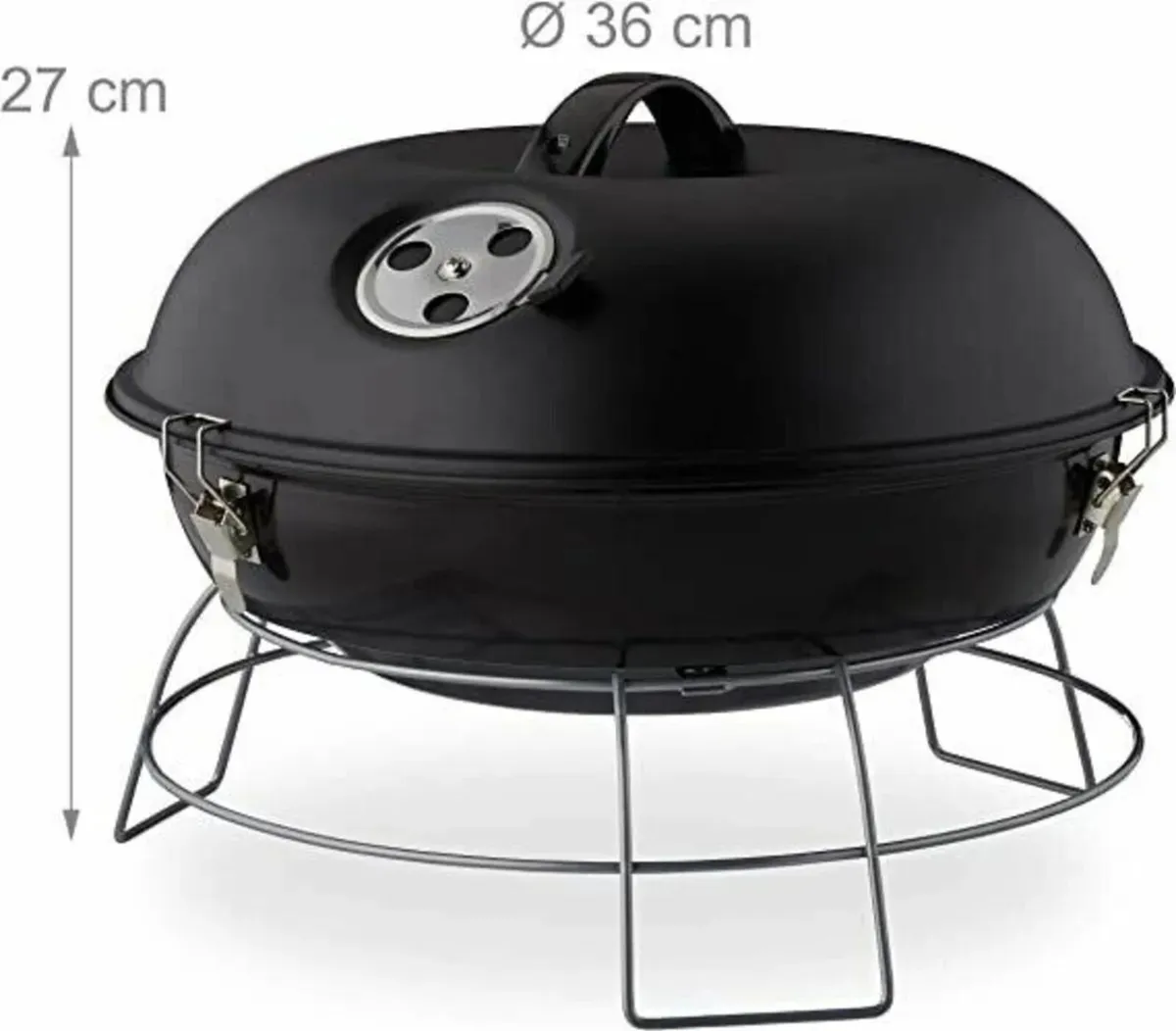 Portable Kettle Barbecue with Lid - Image 1