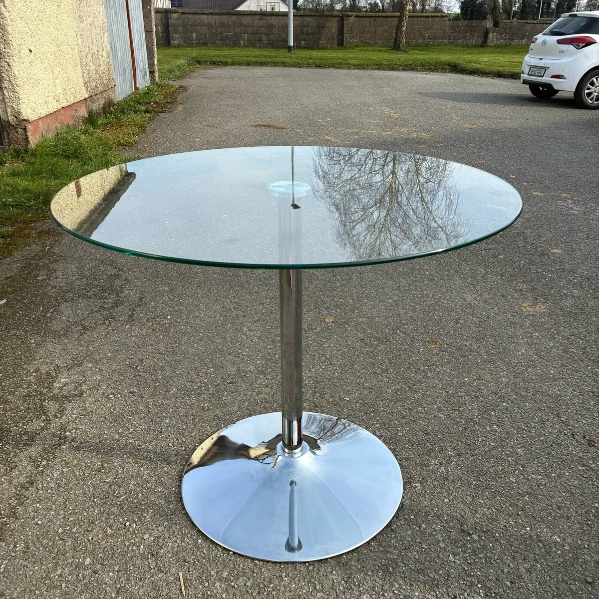 Glass Round Table and 3 Chairs - Image 4