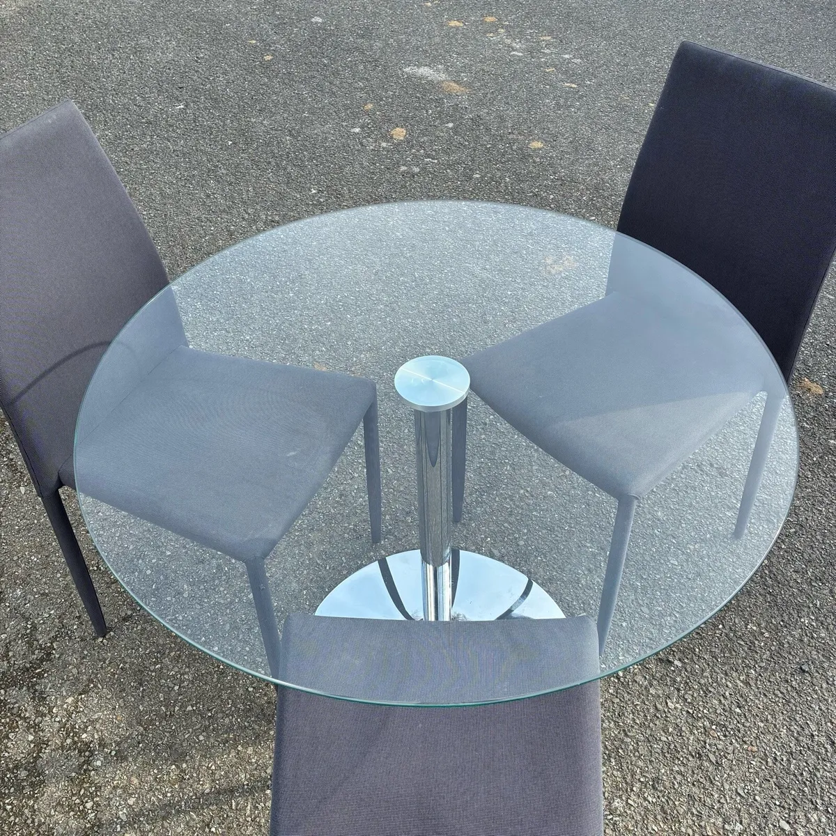 Glass Round Table and 3 Chairs - Image 2