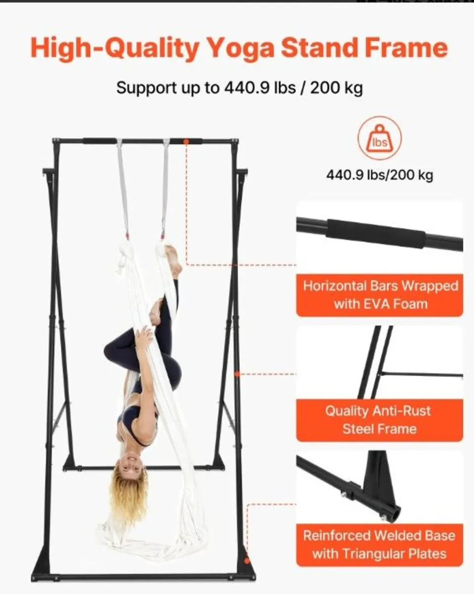 Aerial Yoga Frame Swing Stand with 6m Hammock - Image 3