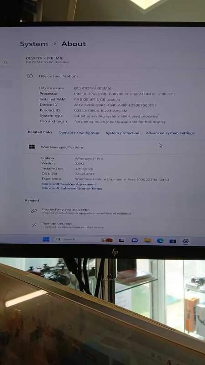 Hp Z2 G5 Sff Pc Workstation Intel I7-10700 64gb Ram (2tb + 500gb) Ssd Windows 11 Pro (uhd Graphics 630, Nvidia T1000) - Image 2