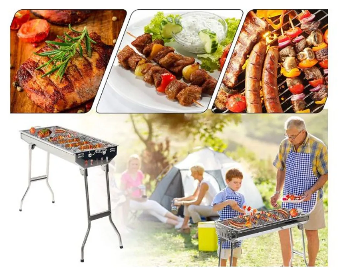 BBQ Grill Portable Foldable Stainless Steel - Image 4