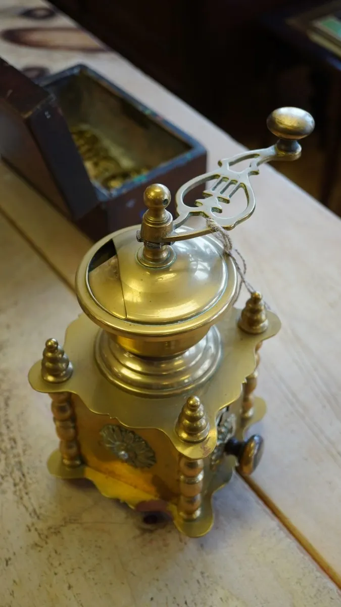 Vintage Brass Coffee Grinder - Image 2