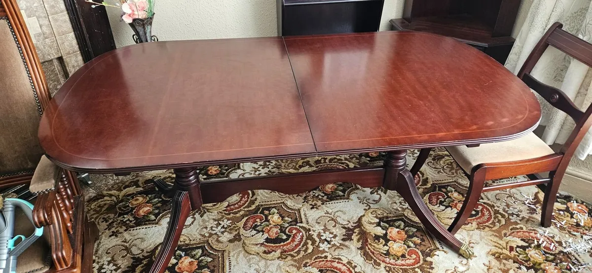 Large dining table and chairs