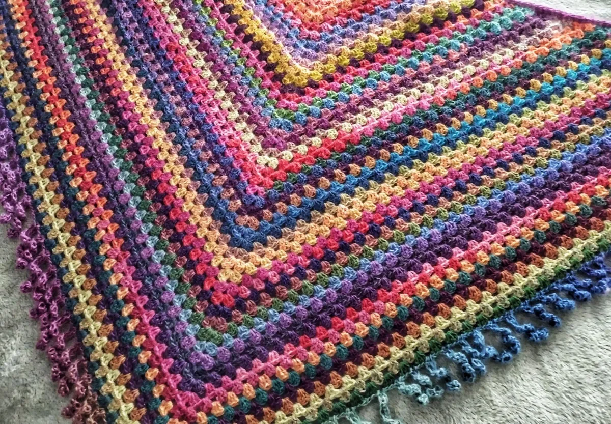 Crocheted granny stitch shawl - Image 1