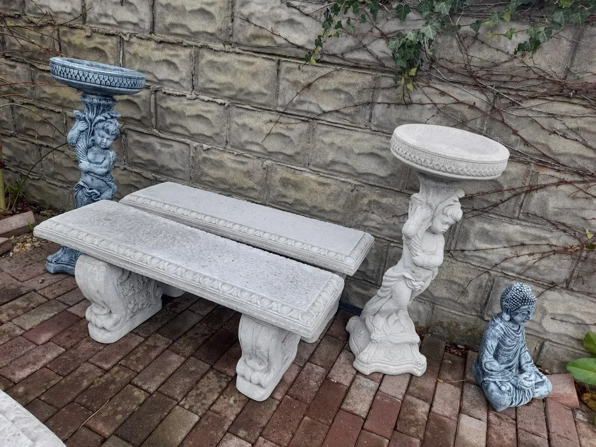 Garden Bench and Matching Bird Bath - Only 170! - Image 2