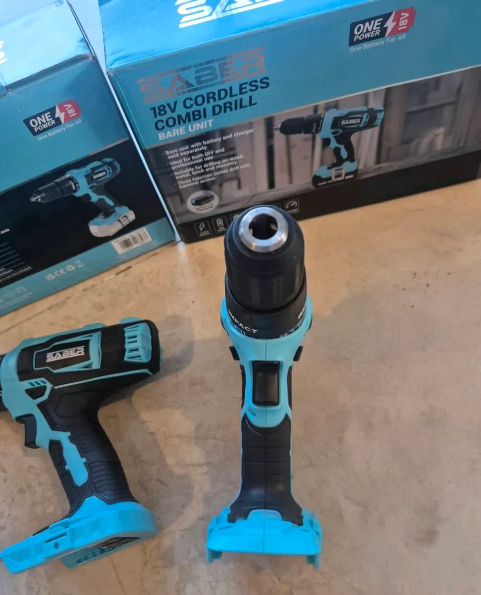 JOBLOT 2 BRAND NEW SAMER 18V CORDLESS COMBI DRILLS - Image 3