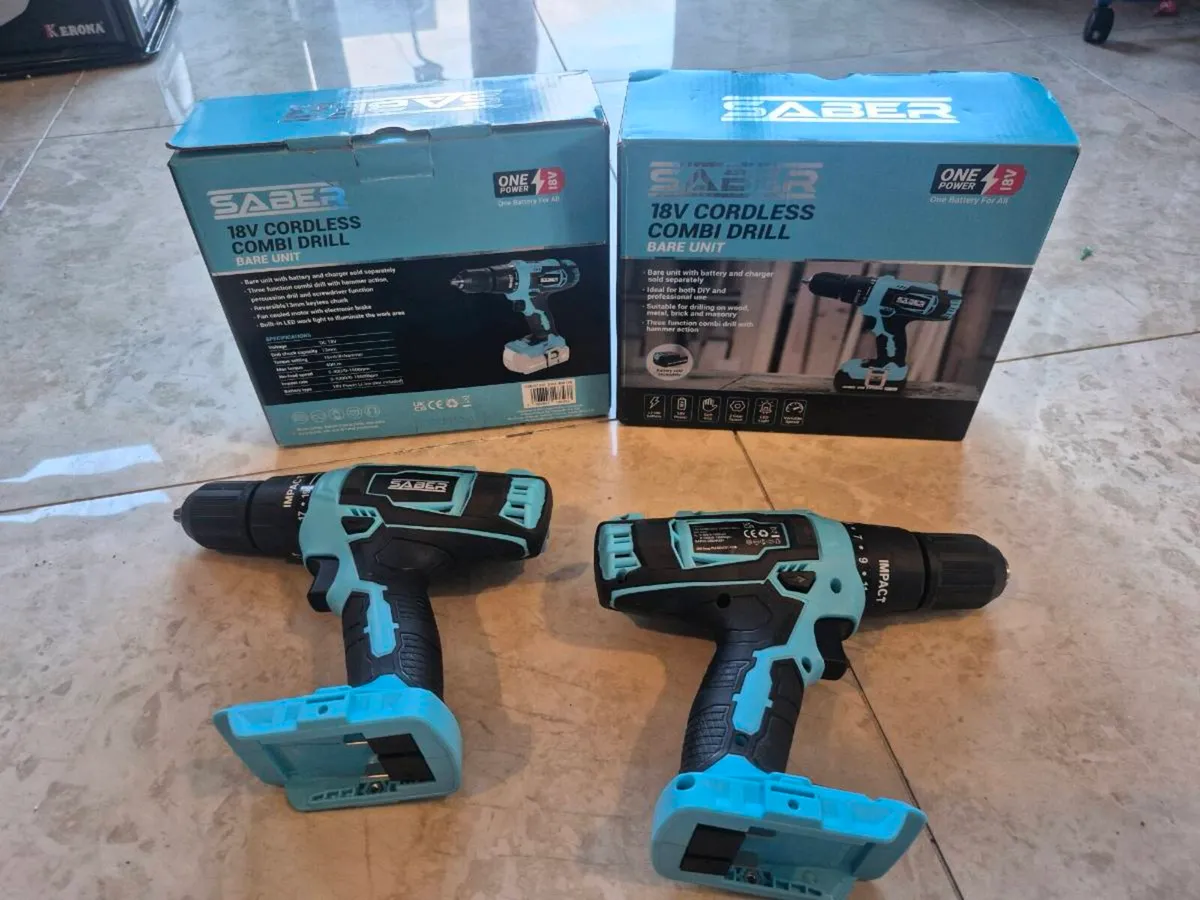 JOBLOT 2 BRAND NEW SAMER 18V CORDLESS COMBI DRILLS - Image 4