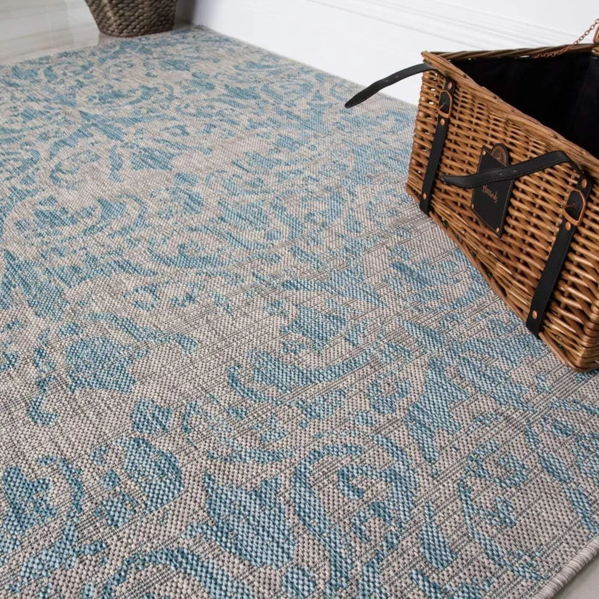 Habitat Blue Aqua Grey Vintage Traditional - Image 3