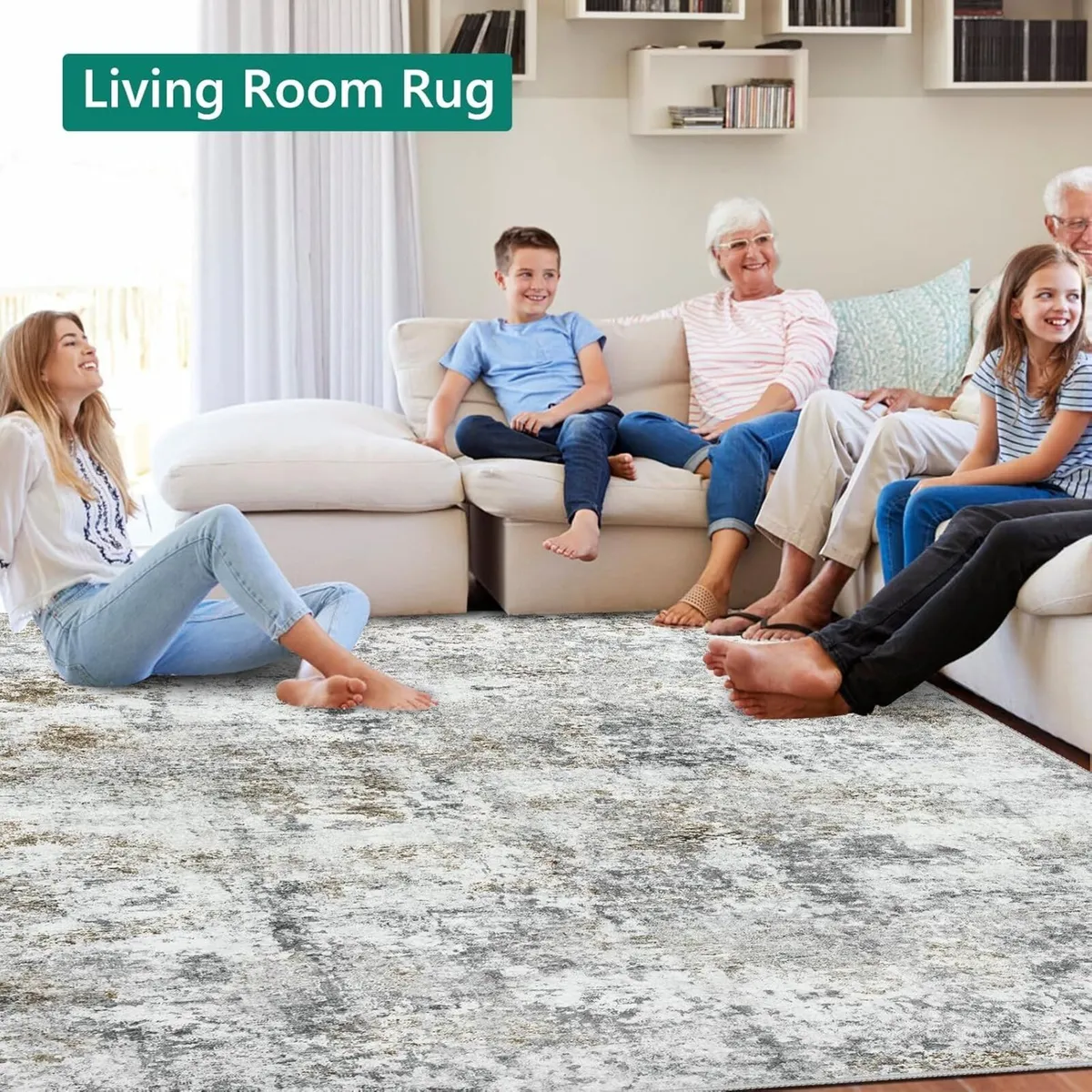 Brown Abstract Area Rug 160x230cm Modern Short - Image 3