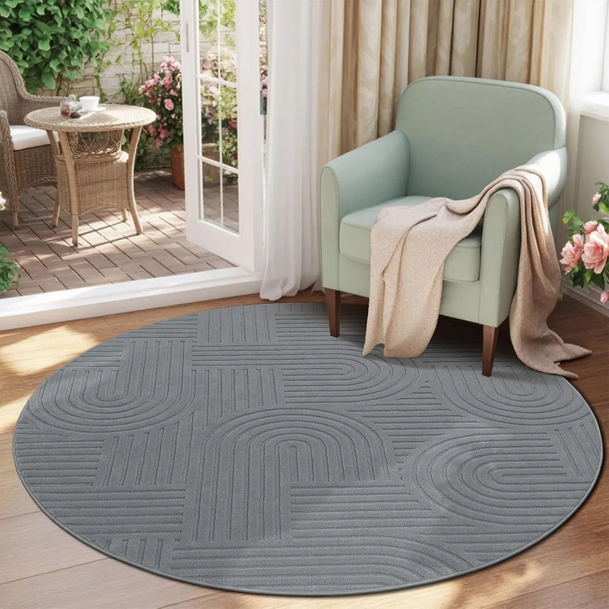Round Large Rugs for Living Room 200cm Machine - Image 1
