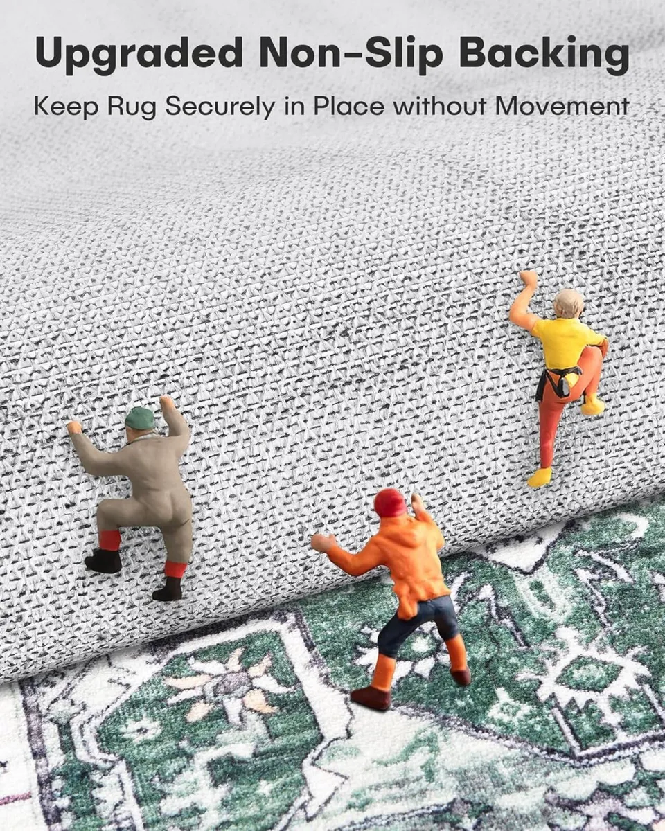 Green Living Room Rug Washable Area Rugs for - Image 2