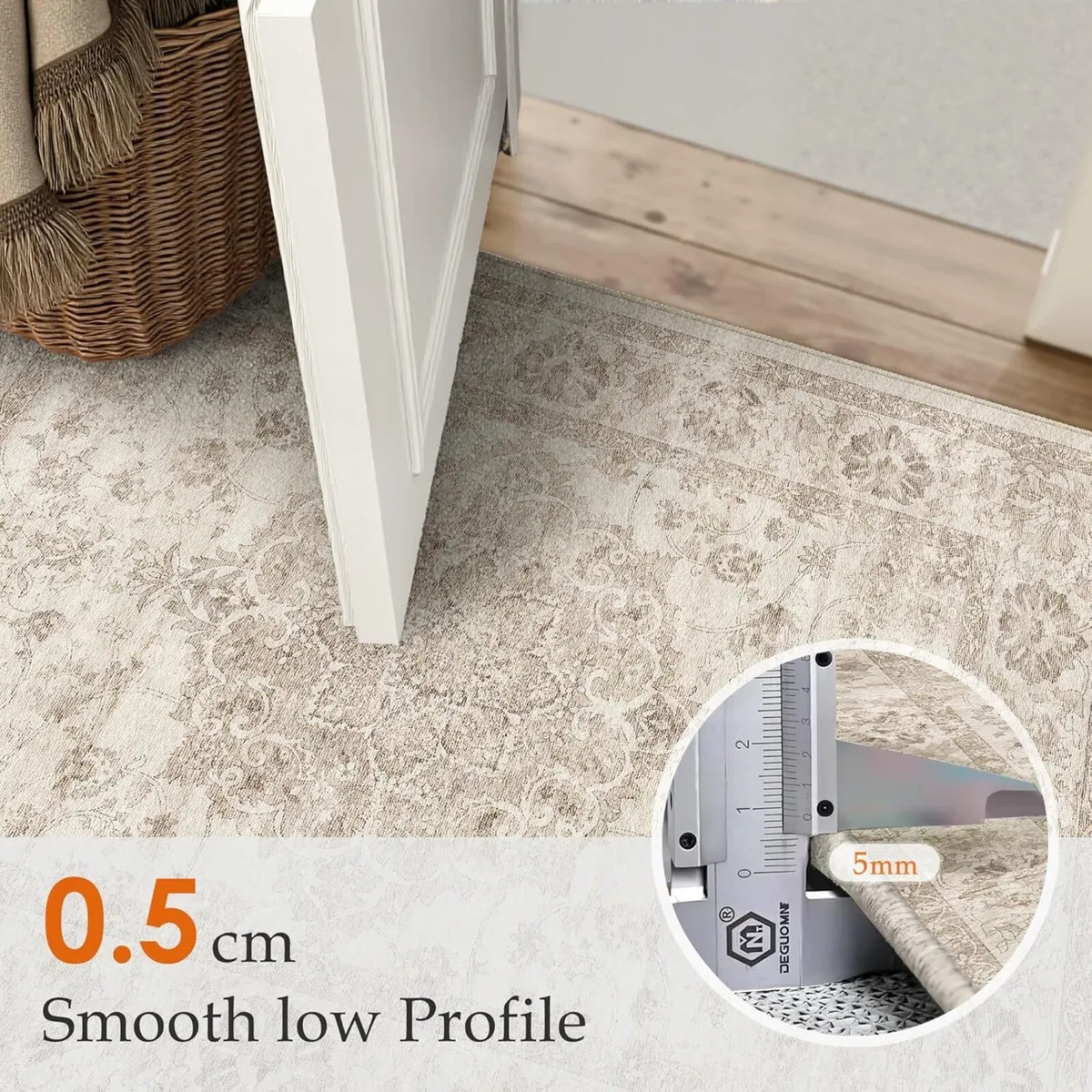 Beige Living Room Area Rug 240x300cm Machine - Image 3