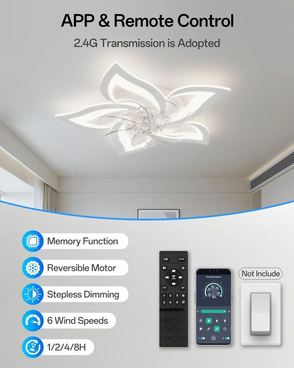 Ceiling Fans with Lights and Remote Quiet DC Fan - Image 4