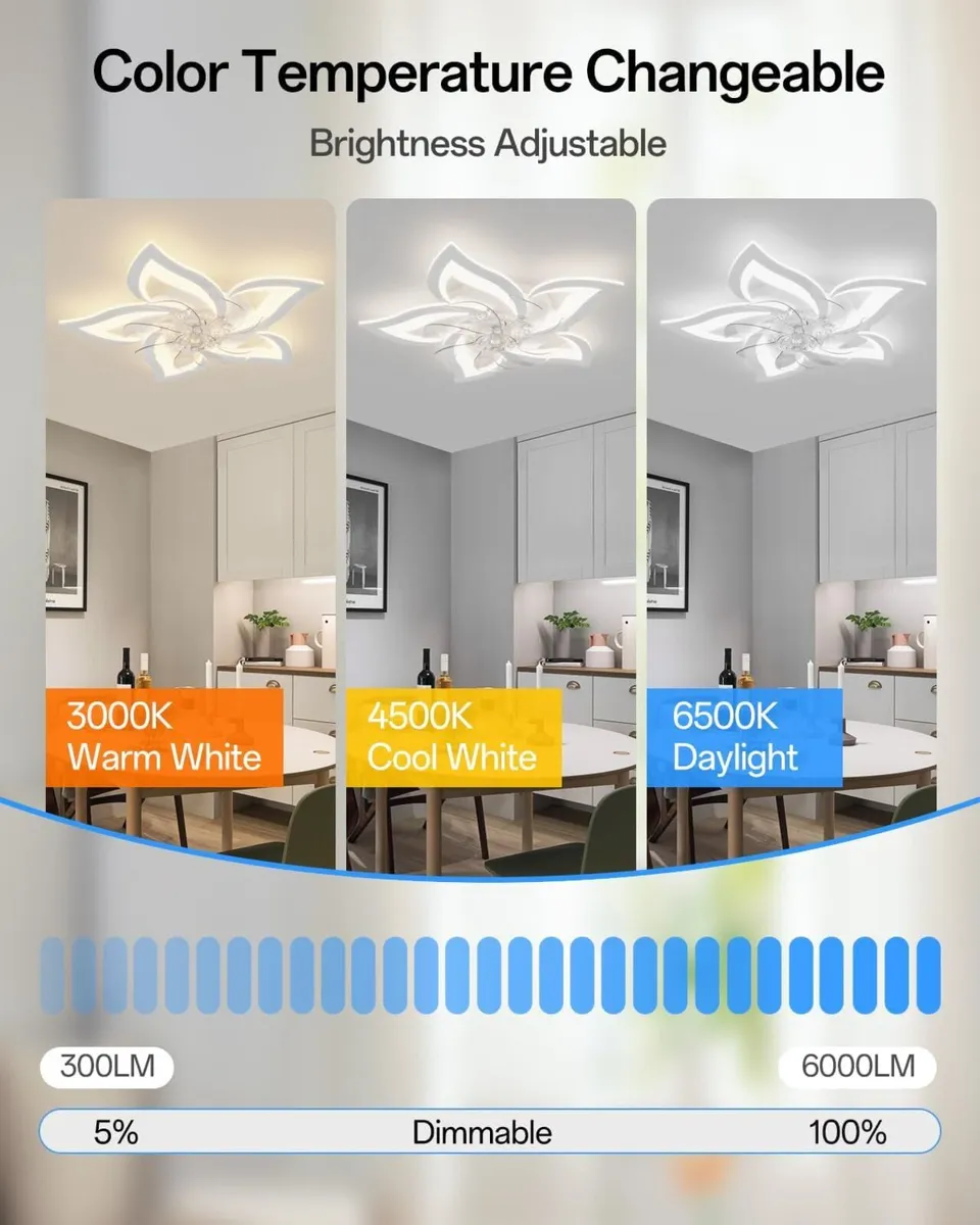 Ceiling Fans with Lights and Remote Quiet DC Fan - Image 2