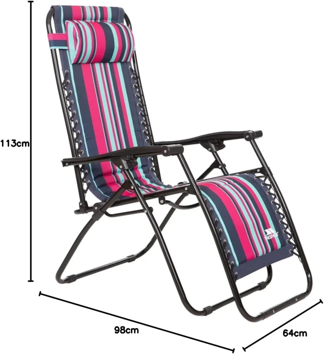Padded Reclining Sun Lounger Summer Pool Patio - Image 3