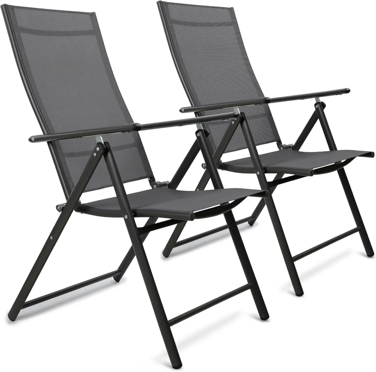 Folding Garden Chairs - Set of 2 High Back - Image 1