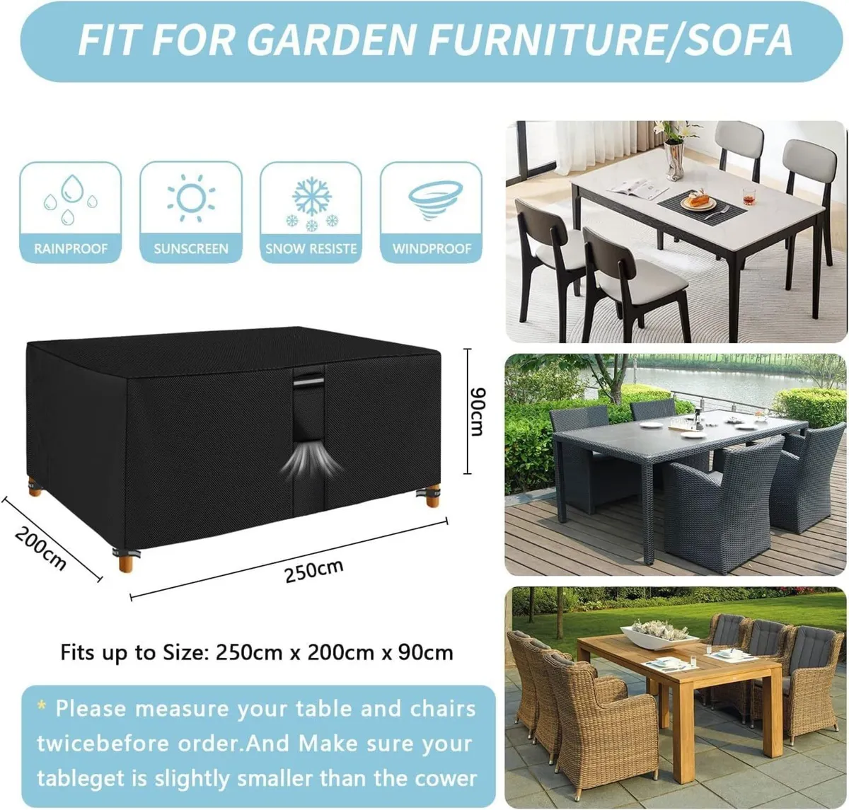 Garden Furniture Covers Waterproof Outdoor Table - Image 2