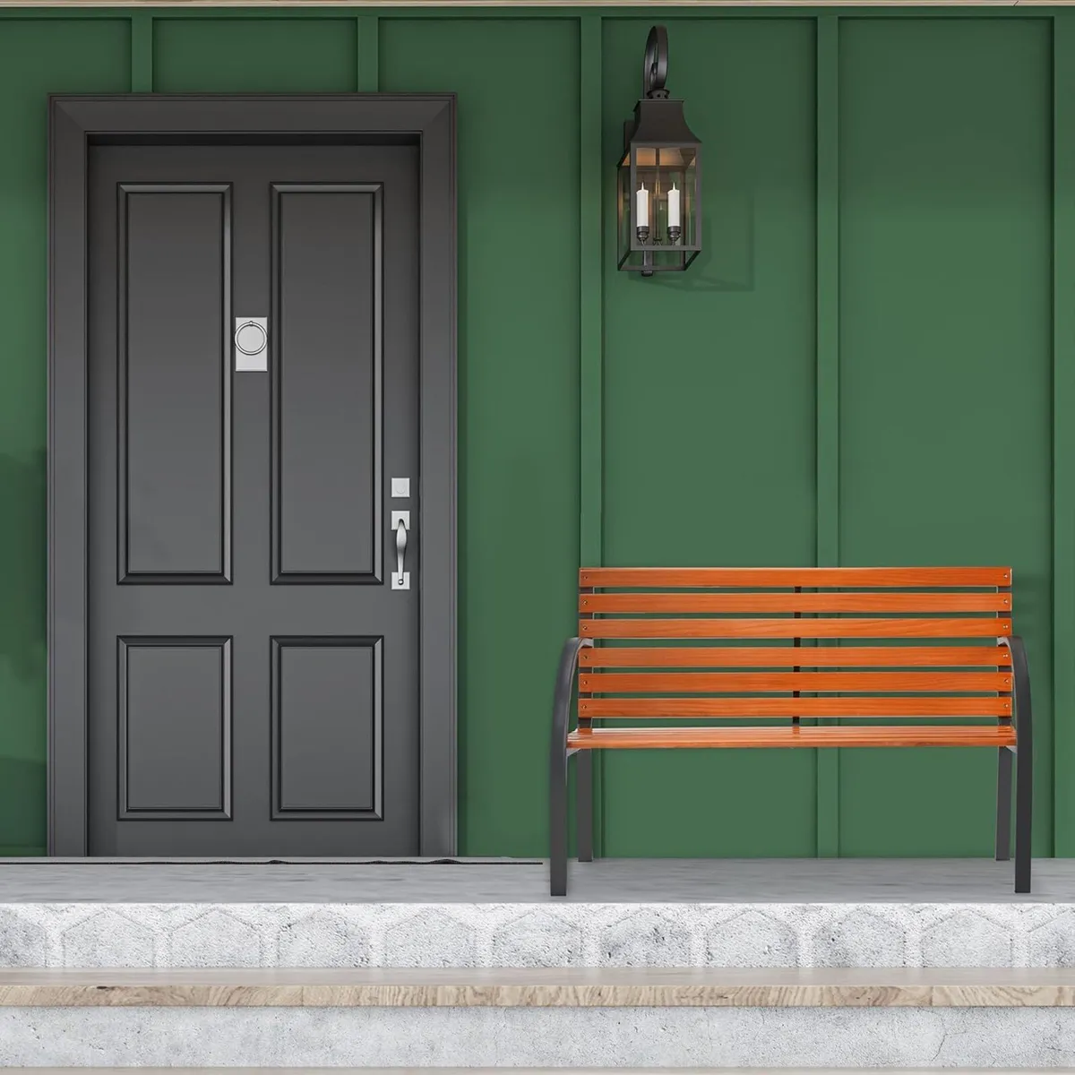 garden bench 2 seater made of wooden slats - Image 2