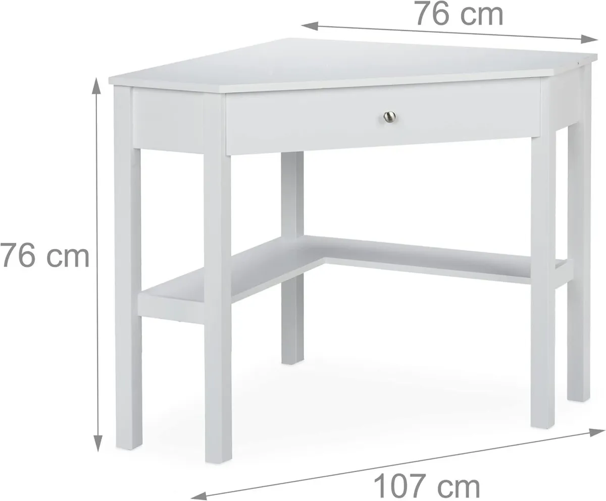 Corner Work Desk Tier Drawer Compact Home Office - Image 3