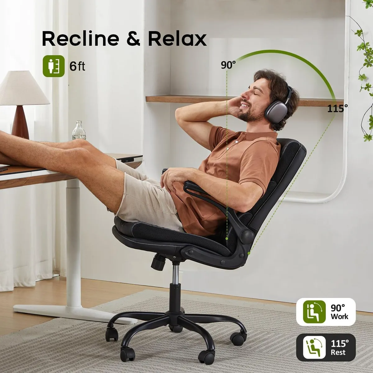 Executive Office Chair with Flip-Up Armrests - Image 4