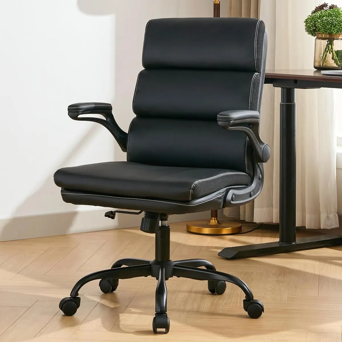 Executive Office Chair with Flip-Up Armrests - Image 1