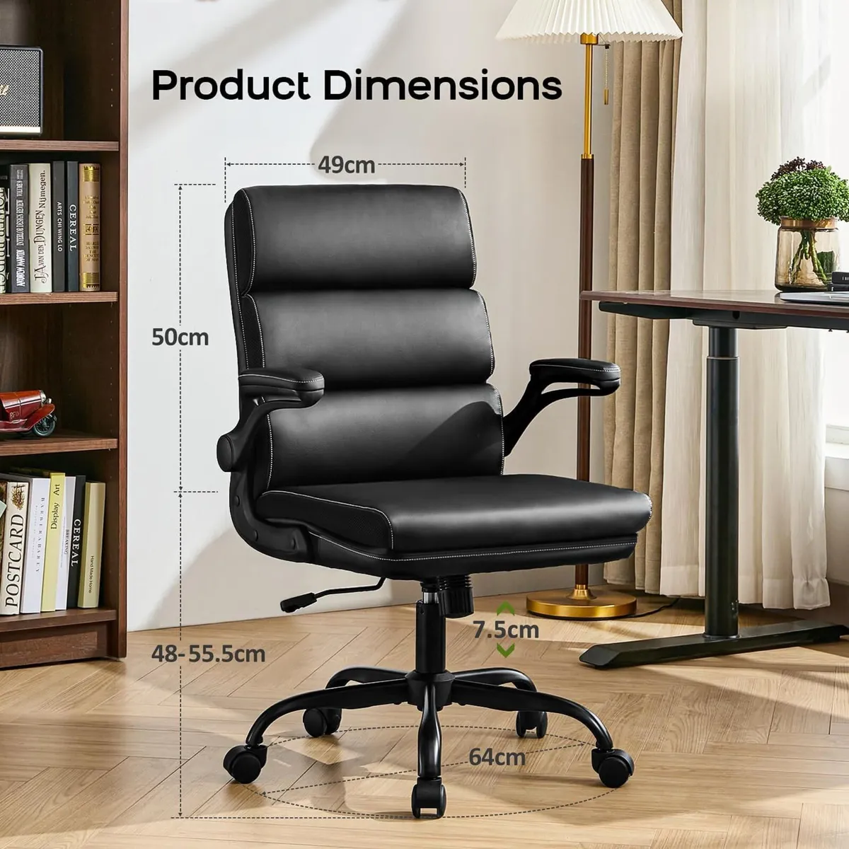 Executive Office Chair with Flip-Up Armrests - Image 2