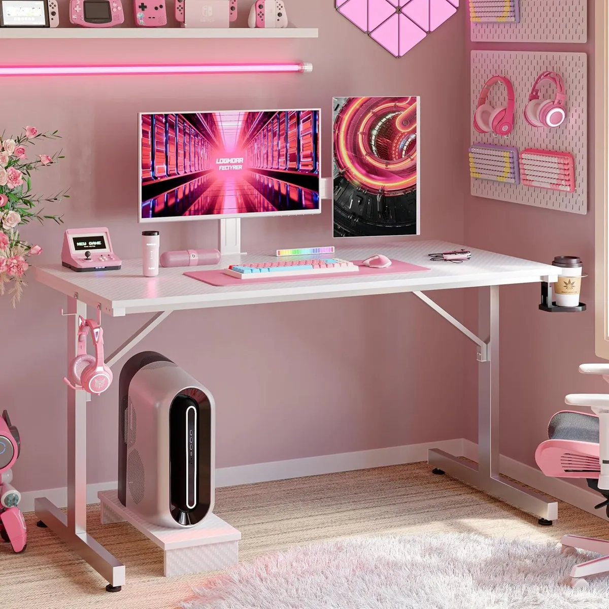 Small Gaming Desk with Monitor Stand 106.6 CM LED - Image 4