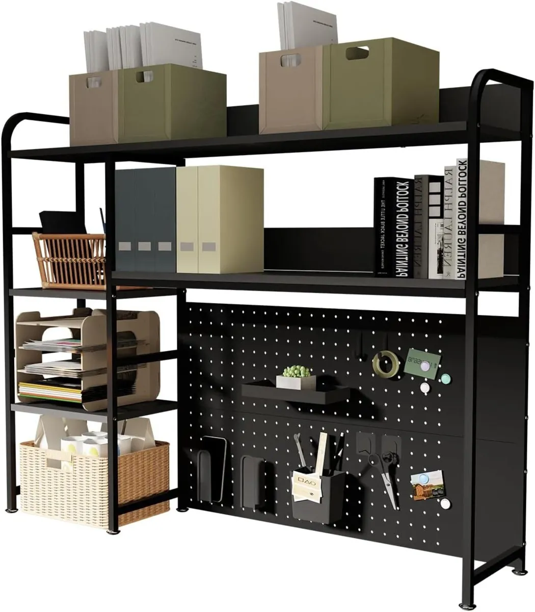 2-Tier Desk Shelf with storage rack Black 110CM - Image 1