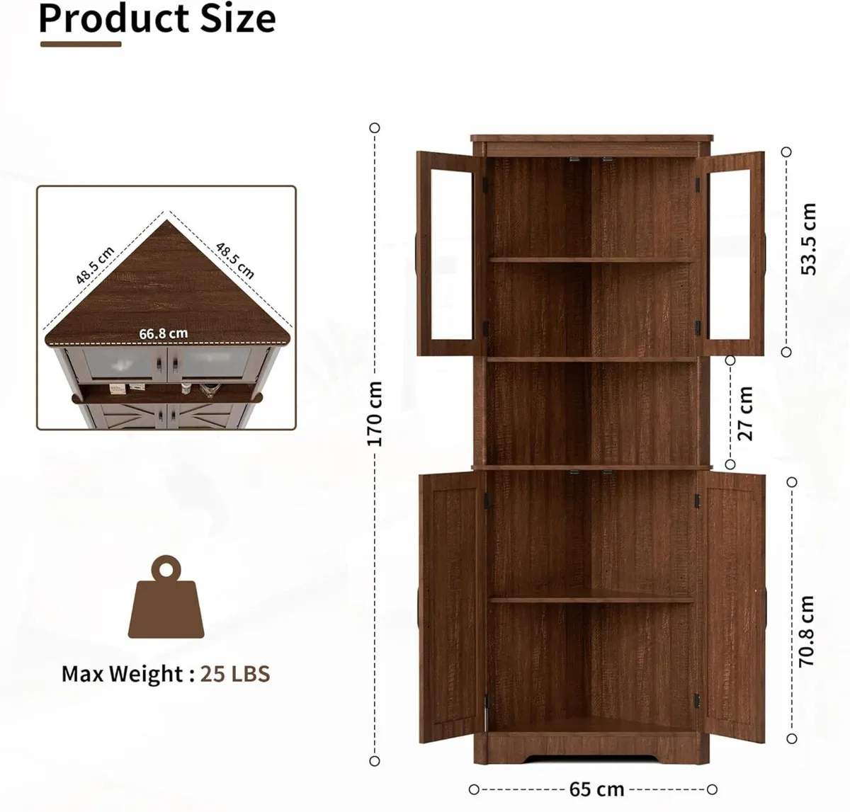 Tall Corner Storage Cabinet with Barn Doors - Image 2