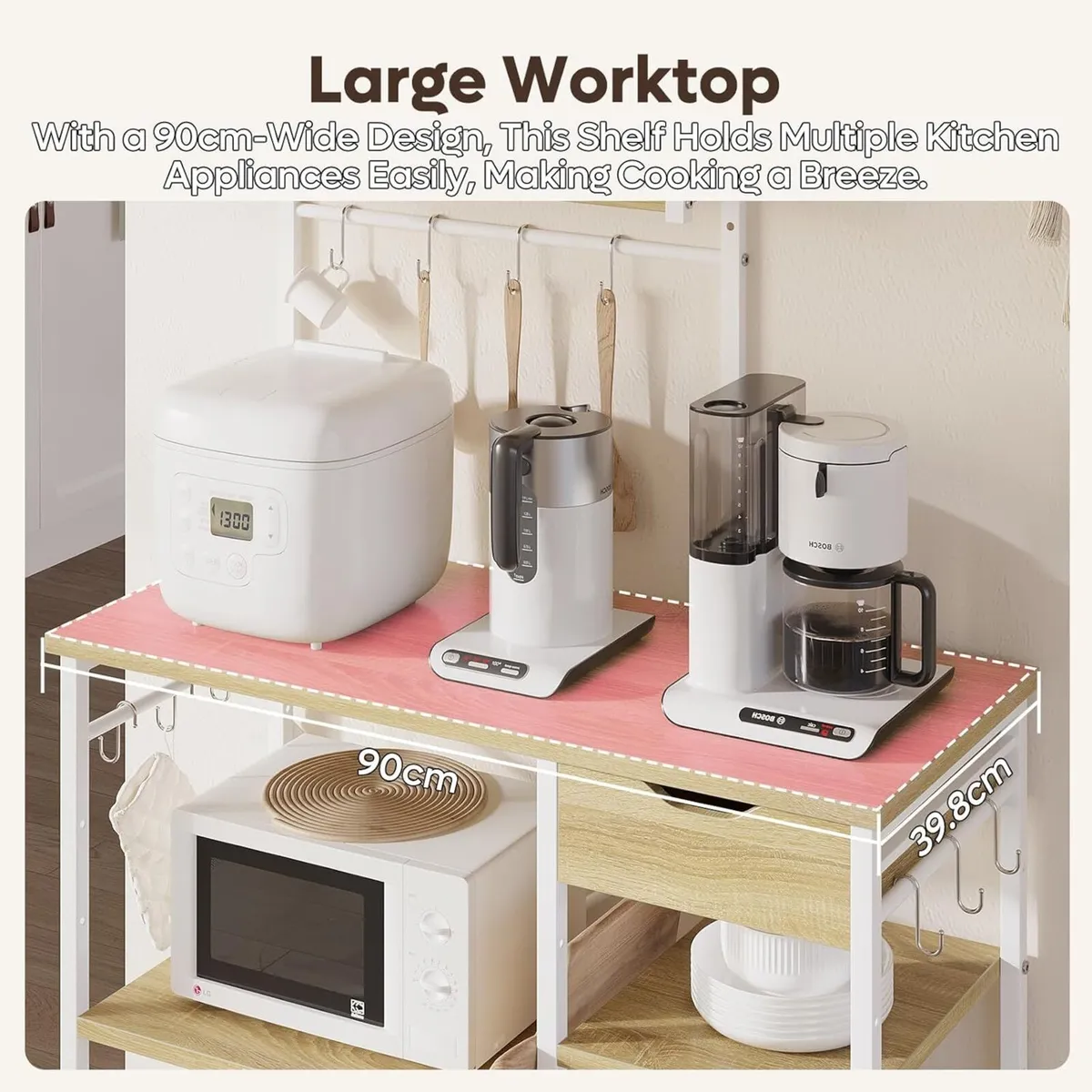 Microwave Oven Rack 90cm Large Size with 2 - Image 4