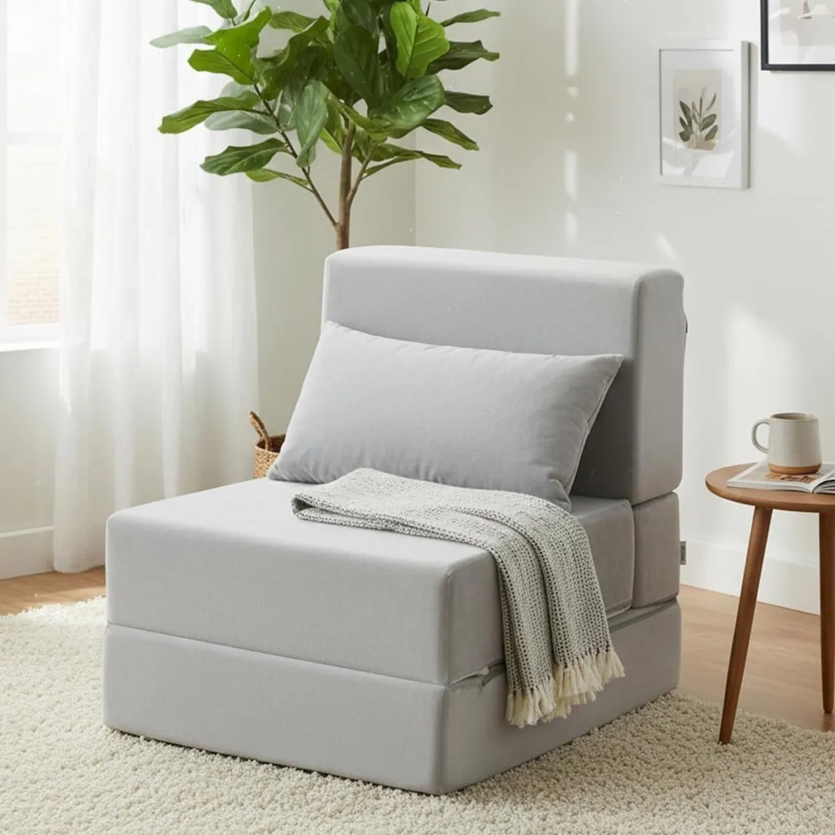 Folding Sofa Bed Chair - Sleeper with Pillow - Image 1